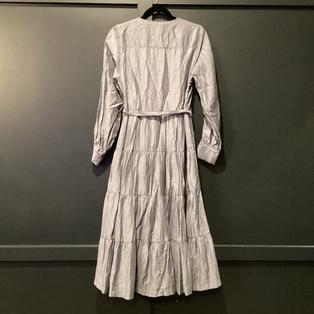 ANTHROPOLOGIE MARE MARE Agosta Tiered Belted Maxi praire boho long sleeve Dress - Picture 4 of 10